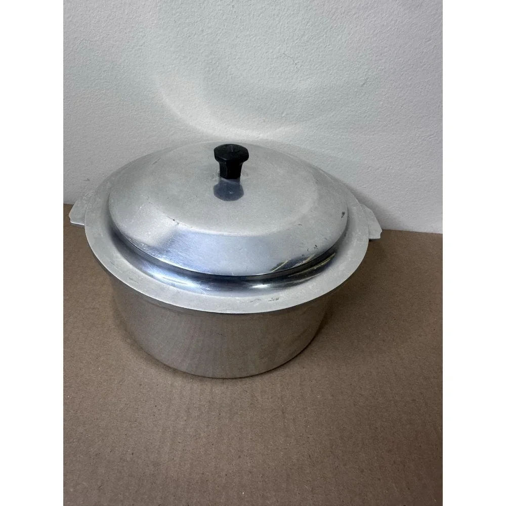 Vintage Miracle Maid Cookware Aluminum Double Boiler Saucepan Pot W Lid 7 In USA